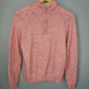PENDLETON Womens Vintage Pink Merino Wool/Cashmere Sweater Pullover 1/4 Zip M